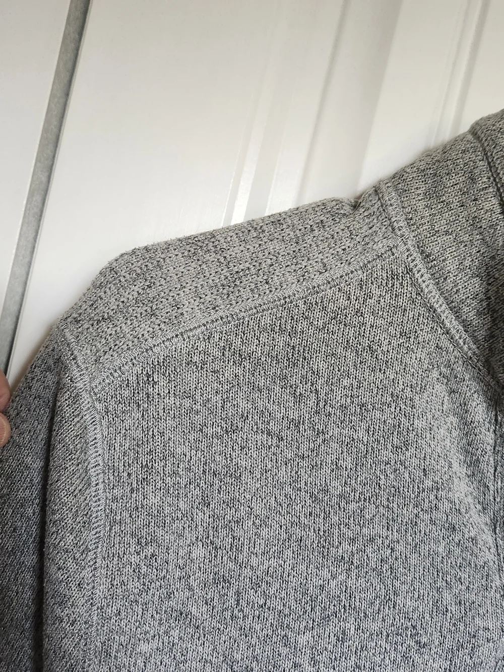 G.H. Bass & Co Gray Marl Quarter Button Pullover Textured Knit Exterior Size S